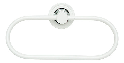 Toallero Oval New Bath Lujo 2003 Blanco Cromo Accesorio Baño