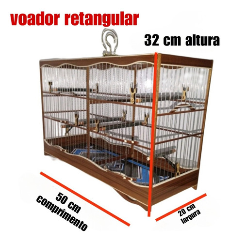 Capa De Gaiola Voador Coleiro Papa Capim 50c X32a X 20 L Branco 50x32x20