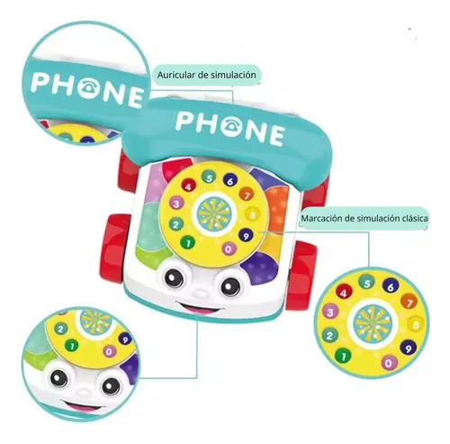 Telefono Juguete Con Disco Didactico Infantil Colores Multicolor
