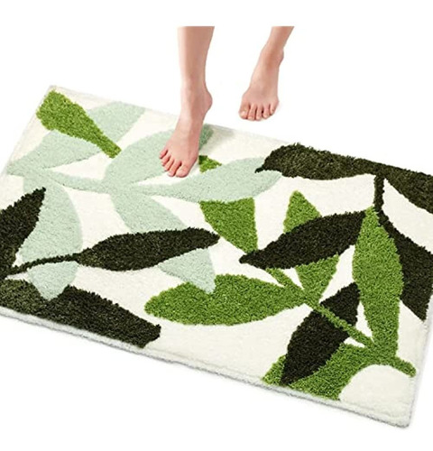 Unibath Alfombras De Baño Verdes Hojas Lindas Alfombrillas D