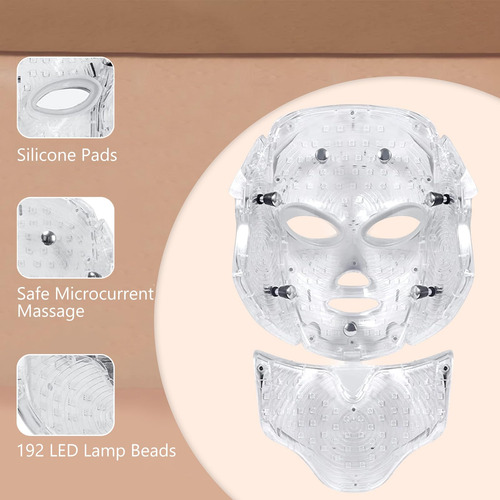 Terapia De Luz Com Máscara Facial Led De 7 Cores Em Casa