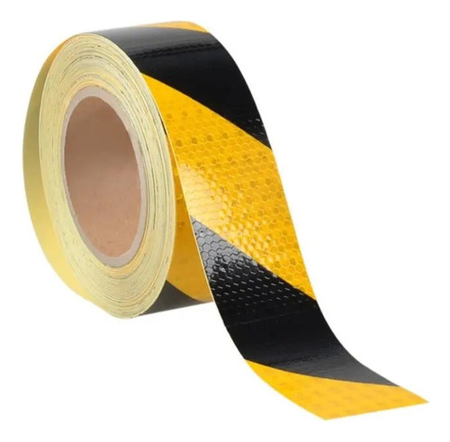 Fita Adesiva Refletiva Sinalizacao Seguranca Seta 1mx5cm Cor Amarelo Zebrado