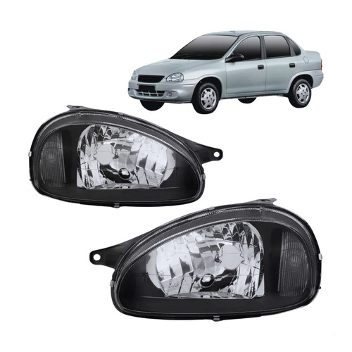 Farol Corsa Wind 95 96 97 98 99 2 Portas Máscara Negra Par 