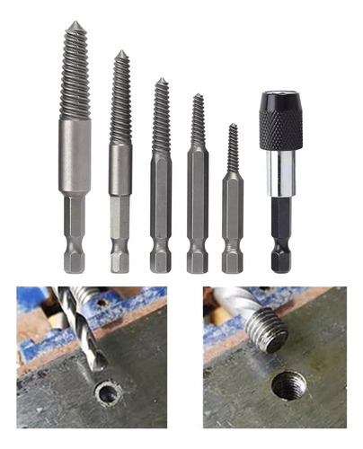 Juego Extractores Para Quitar Tornillos Pernos Barridos 6pz
