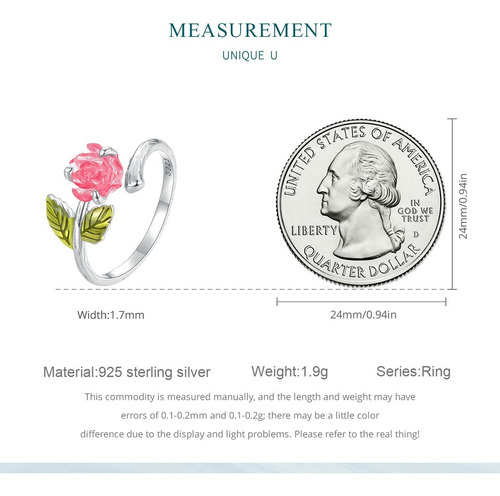 Anillo Ajustable Para Mujer Rosa Cambia Color En Plata 925