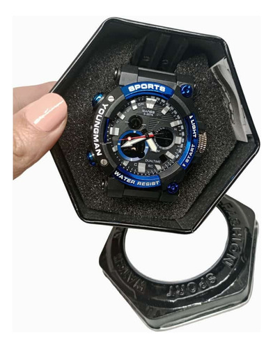 Reloj Doble Hora Para Hombre + Caja