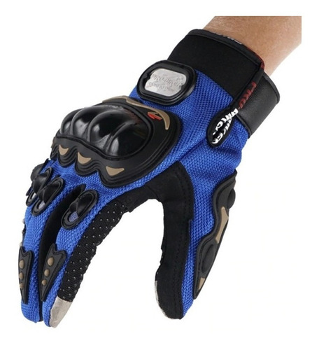 Guantes Para Motociclistas Biker Largo Deportivo Azul