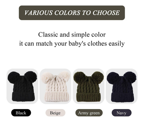 Gorro De Invierno Para Bebé Con Pompón, Gorro De Punto