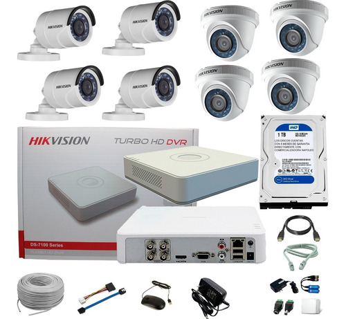 Combo Hikvision Turbo Hd Dvr 8ch + 8c Full Hd  Completo