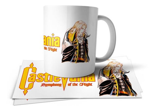 Castlevania Alucard Symphony Night Taza Polimero T P E Blanco