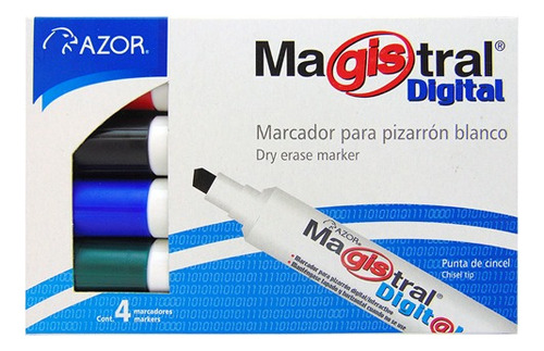 Marcador Para Pizarron Blanco Magistral 8384 Digital C/4pzas