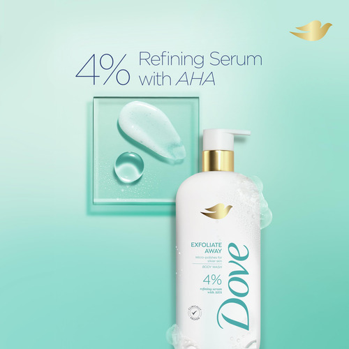 Microesmaltes Body Wash Dove Exfoliate Away Con Aha, 550 Ml