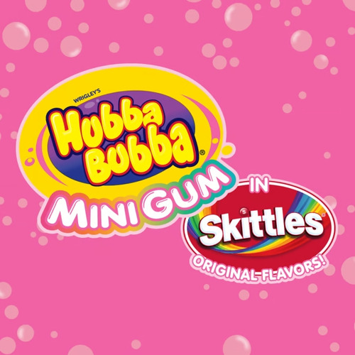 2x Dulce Chicle Hubba Bubba Mini Gum Con Skittles 40 Piezas