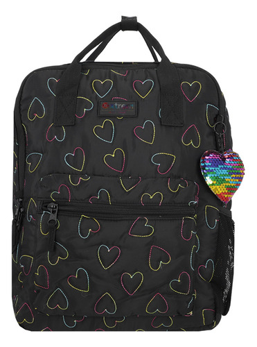 Mochila Unisex Notebook 5xt Corazones Negro Xtrem