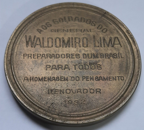 Medalha Revolução 1932 32 Waldomiro Lima Bronze Módulo Grand (Usado)
