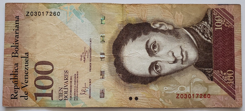 Billete Venezuela 100 Bolívares 2.2011 Z8 F/vf Reposición