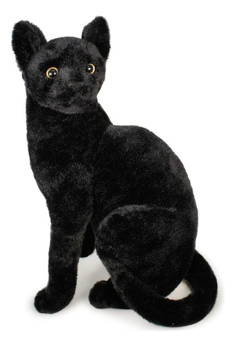 Gato De Peluche Realista Negro Viahart Bonne 33 Cm