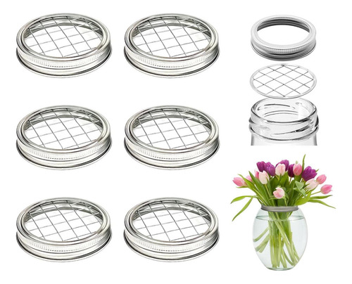 Mason Jar Flower Insertar Tapa De La Boca Ancha Masón Masón