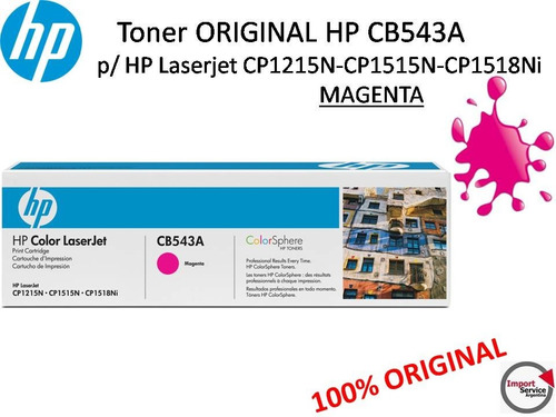Toner Original Hp 125a Cb543a  P/ Hp Laserjet  Magenta