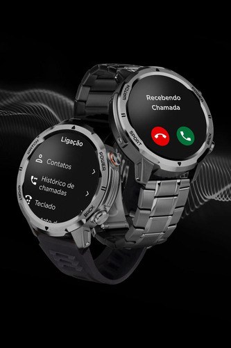 Relógio Smartwatch Technos Sports Call Preto Tsportscab/6f Pulseira Cinza-escuro