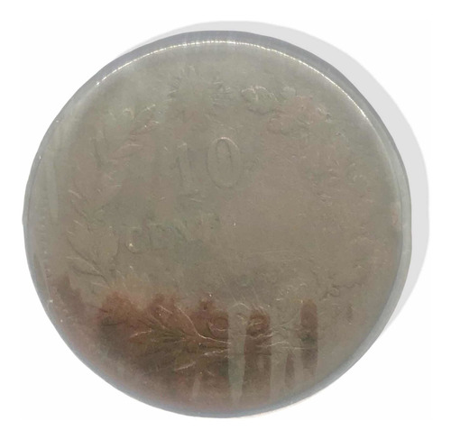 Moneda Italia De Cobre De 10 Centesimos Año 1863 Vitorio E (Usado)
