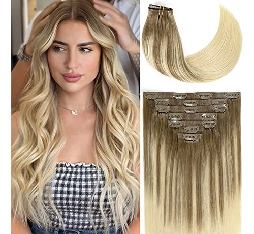 Loxxy 22inch Sin Costuras Pelo Real Extensiones Clip P23hk