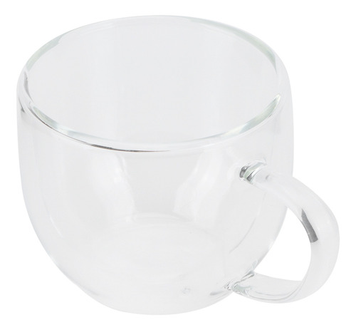 Vaso De Vidrio Transparente De Doble Pared De 250 Ml Con Asa