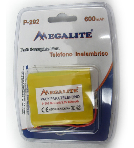 Bateria Megalite 3.6v 600mah Ni-cd P/ Telefonos Inalambricos