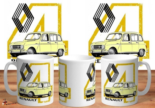 Taza - Tazón De Ceramica Renault 4 Retro Vintage Hd Art