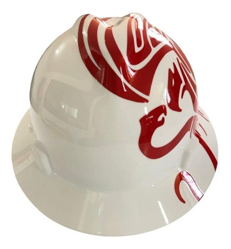 Casco Seg Msa Blanco Con Reflejante Rojo De Aguila