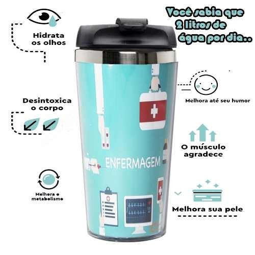 Copo térmico Shopping in Box Profissão Enfermagem 450mL