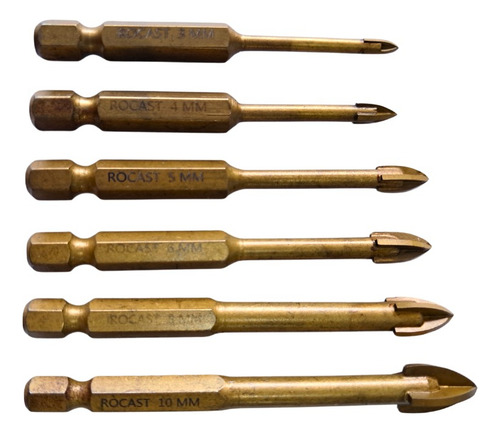 Jogo Brocas Cruzadas Multimateriais 3 A 10mm Rocast Amatools
