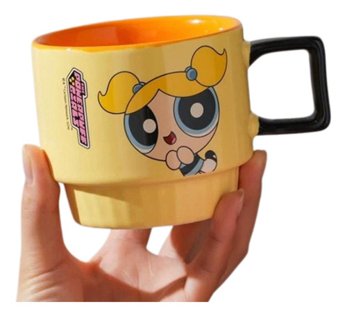 Tazas De Cerámica Apilables Las Chicas Superpoderosas Kawaii Amarillo X1