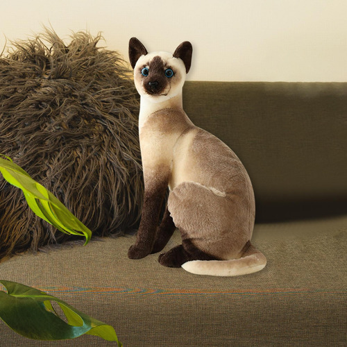 Simulación Suave Gatos Siameses Muñeca 25cm Estilod