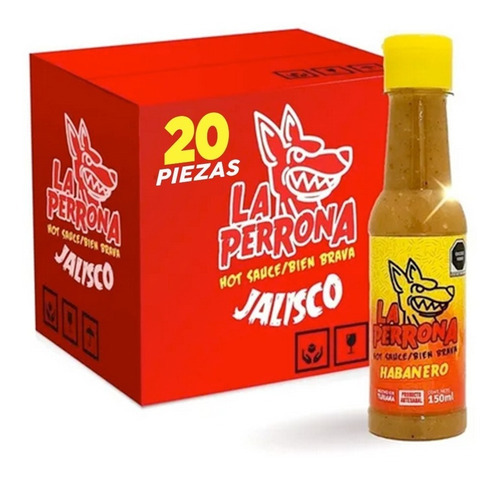 Caja Salsa La Perrona Habanero 20 Piezas