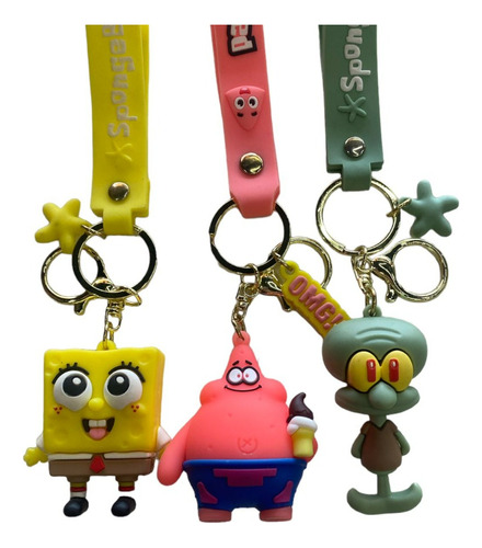 Super Combo! Llaveros 3d Silicona De Bob Esponja X3