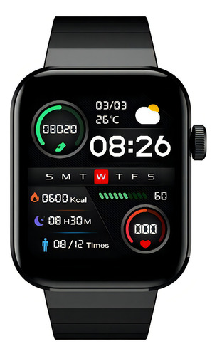 Smartwatch Reloj Mi Bro T1 Hacer - Recibir Llamadas + Film Color De La Caja Negro Color De La Malla Negro