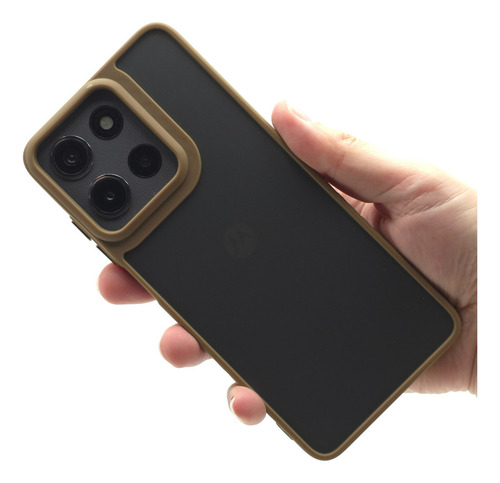 Funda Case Protector Para Moto G15 Uso Rudo Antigolpes Duro Basic - Café Moto G15