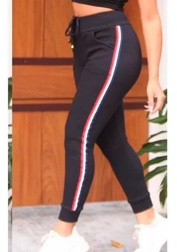 Calça ribana best sale feminina com listra