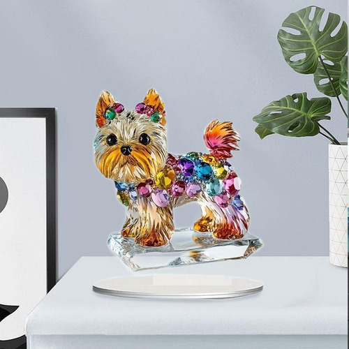 Ornamento De Desktop De Cão Acrílico 2d Com Decoração De