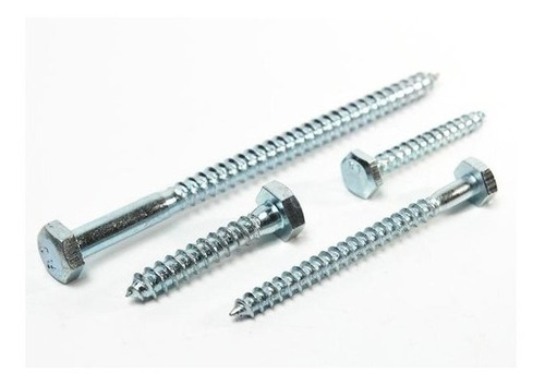 Tornillo Tirafondo Hexagonal (tel) 3/16x3 + Tarugo N°8 X100