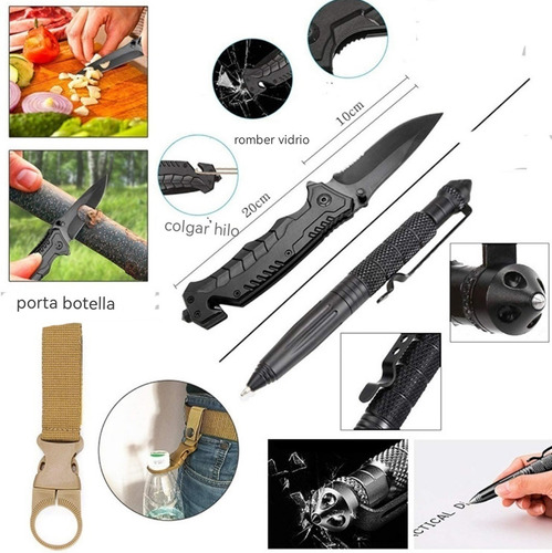 Imagen 6 de 9 de Kit Táctico De Supervivencia 15 En 1 Camping Multifunción
