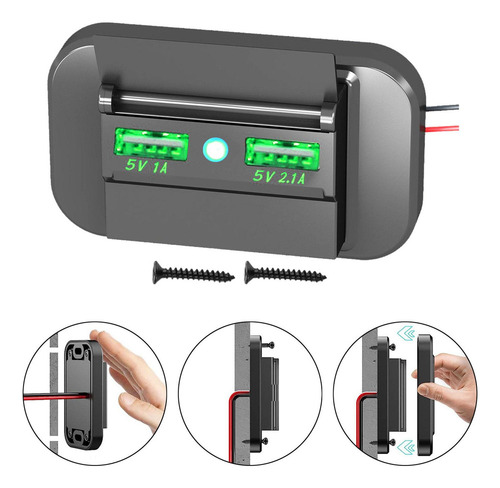2 Panel De Salida Usb For Rv, Cargador De Teléfono