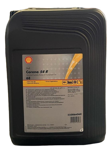 Aceite Shell Corena S4 R 68 20 Lts.
