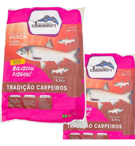 2 Massa De Pesca Isca Carpa Cabeçuda 2,5kg Tradição Carpeiro Cor Branca