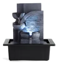 Comprar Wichemi Fuente De Interior De Mesa, Fuente De Cascada, Fuente De Agua De Relajación, Fuente De Computadora De Meditación Feng Shui Zen, Fuente De Computadora Con Luz Led Para Decoración De Espacios