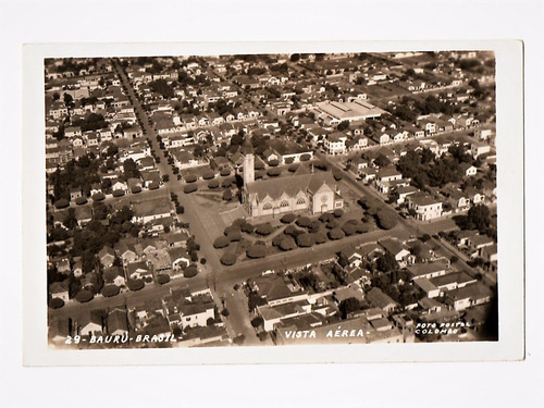 Cartao Postal Vista Aerea - Bauru - Sp Anos 50