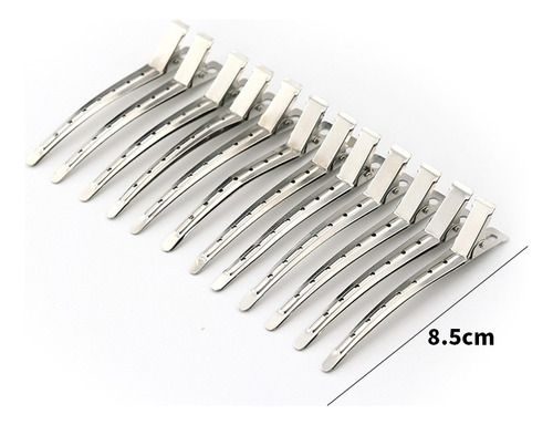 Pinza Perforada Para Cabello Tipo Pico De Garza Acero 12 Pz