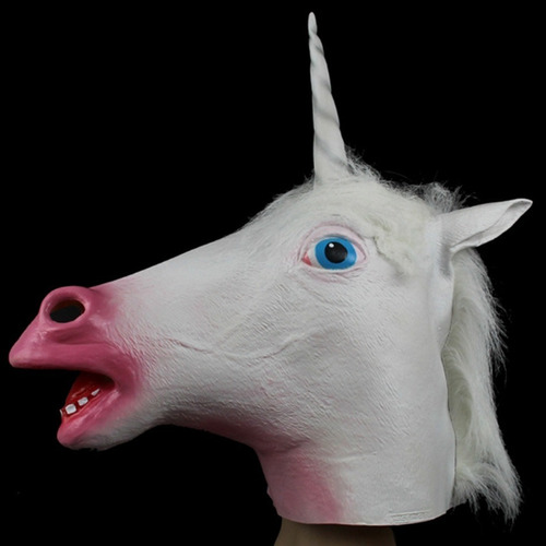 Máscara De Látex Unicornio Bromas Halloween