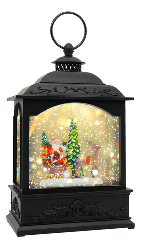 Linterna De Navidad Con Globos De Nieve Y Música Led